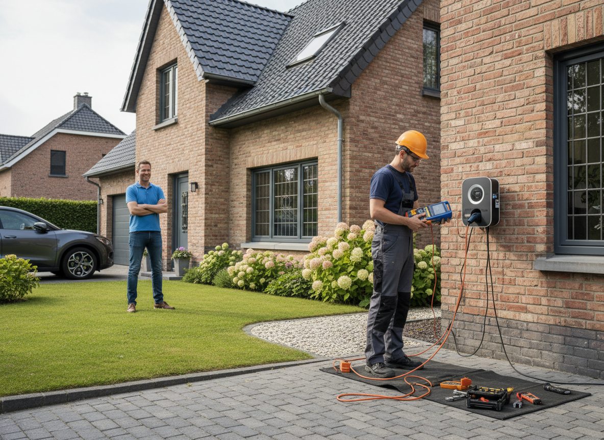 Professionele installatie van laadpaal in de winter